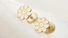 Cercei copii/bebe - Model floare - Aur Galben 9K - Inchizatoare sigura si confortabila cu filet