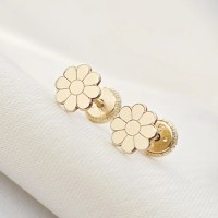 Cercei copii/bebe - Model floare - Aur Galben 9K - Inchizatoare sigura si confortabila cu filet - 1