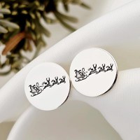 Cercei Craciun - Sania mosului - Argint 925, surub - 1