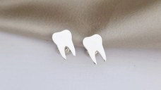 Cercei dinte - Argint 925 - inchidere surub