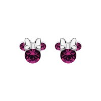 Cercei Disney Birthday Minnie Mouse luna Februarie - Argint 925 si Cristal - 1