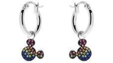 Cercei Disney cu pandantiv Mickey Mouse - Argint 925 si Cubic Zirconia Colorate