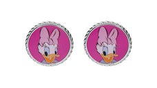 Cercei Disney cu poza color Daisy Duck - Argint 925