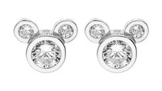 Cercei Disney Mickey Mouse cu Cristale Albe - Argint 925