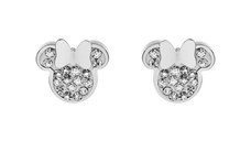 Cercei Disney Minnie Mouse - Otel Medical Inoxidabil Rose si Cristale Albe