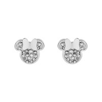 Cercei Disney Minnie Mouse - Otel Medical Inoxidabil Rose si Cristale Albe - 1