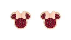 Cercei Disney Minnie Mouse - Otel Medical Inoxidabil Rose si Cristale Rosii