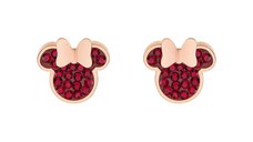 Cercei Disney Minnie Mouse - Otel Medical Inoxidabil Rose si Cristale Rosii