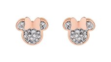 Cercei Disney Minnie Mouse - Otel Medical Inoxidabil Roz cu Cristale Albe