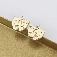 Cercei masti de teatru - Argint 925 placat cu Aur 18K, surub - 1