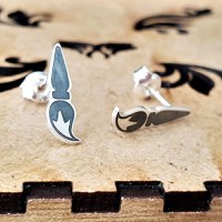 Cercei Pensula pictor - Argint 925, surub - 1