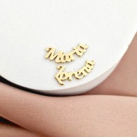 Cercei Personalizati cu Nume – Design Arcuit – Argint 925 placat cu Aur galben 18K - 1