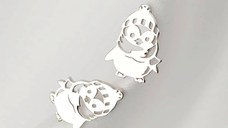 Cercei Pinguini cu decupaje - Argint 925