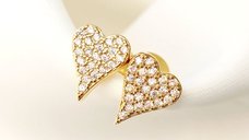 Cercei Sparkle Heart - Argint 925 cu Placare de Aur Galben 18K si Zirconii