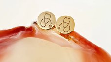 Cercei Stetoscop - Argint 925 placat cu Aur 18 K, surub
