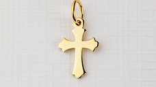 Charm ELM - Cruce din Argint 925 cu Placare de Aur Galben 18K
