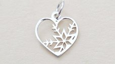 Charm ELM - Inima cu fulg de nea din Argint 925