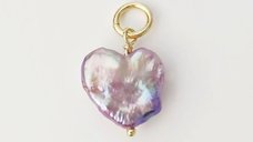 Charm ELM - Inima din Perla - Argint 925 cu Placaj de Aur Galben 18K