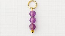 Charm ELM - Sirag cu 3 Ametist Fatetat - Argint 925 Placat cu Aur Galben 18K