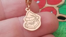Charm personalizat Craciun - Grinch - Argint 925 placat cu Aur roz 18K