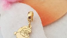 Charm personalizat Craciun - Mos Craciun - Argint 925 placat cu Aur galben 18K