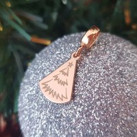 Charm personalizat Craciun - O brad frumos - Argint 925 placat cu Aur roz 18K - 1