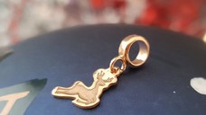 Charm personalizat Craciun - Renul Rudolf - Argint 925 placat cu Aur roz 18K