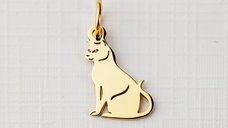 Charm Pisica ELM - Argint 925 cu Placare de Aur Galben 18K