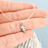 Choker Beach Summer - Personalizat cu diverse pandantive - Argint 925 - Lant silicon cu inchizatoare carabina - 1
