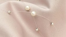Choker Drop cu perle naturale si bilute din Argint 925