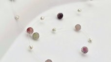 Choker Drop cu pietre turmalina fatetata si bilute din Argint 925
