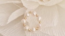 Choker Elegant cu Perle si Aur Galben 14K - Cercul Elegantei