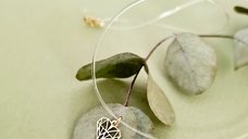 Choker Personalizat Aur Galben 14K cu Pandantiv Diamant si Lant Silicon
