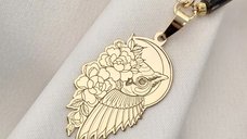 Colier Bufnita Aurie - Perle Tubulare metalizate & Bilute - Argint 925 placat cu Aur 18K