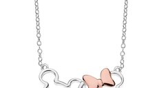 Colier cuplu Disney Mickey si Minnie Mouse - Argint 925