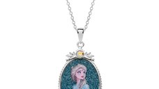 Colier Disney cu poza color Frozen Elsa princess - Argint 925 si Cristale