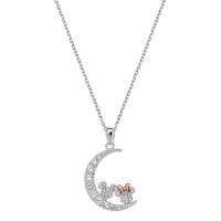 Colier Disney Moon cu Minnie si Mickey Mouse - Argint 925 si Cubic Zirconia - 1