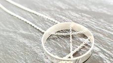 Colier geometric cu pandantiv inel din Argint 925 - Inchizatoare carabina