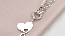 Colier Inima ta, initiala ta - Combinatie lant & Perle Shell - Argint 925