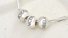 Colier Legaturi Pretioase - 3 bilute personalizate cu nume - Lantisor cu zale dreptunghiulare - Argint 925