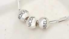Colier Legaturi Pretioase - 3 bilute personalizate cu nume - Lantisor cu zale dreptunghiulare - Argint 925