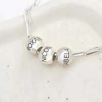 Colier Legaturi Pretioase - 3 bilute personalizate cu nume - Lantisor cu zale dreptunghiulare - Argint 925 - 1