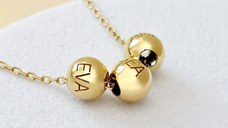 Colier Legaturi Pretioase - 3 bilute personalizate cu nume - Lantisor Forzatina- Argint 925 placat cu Aur Galben 18K Colier Legaturi Pretioase - 3 bilute personalizate cu nume - Lantisor Forzatina- Argint 925 placat cu Aur Galben 18K