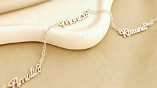 Colier Personalizat Conexiune - 3 Nume din Argint 925