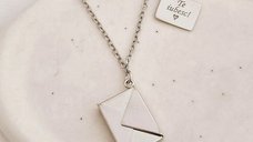 Colier You\'ve got mail - Plic și mesaj secret - Argint 925 Rodiat