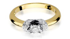 Inel colectia Luxury Aur Galben/Alb 14K cu Diamant 0.33ct