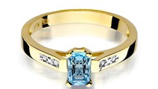 Inel colectia Luxury Aur Galben/Alb 14K cu Topaz 0.65ct