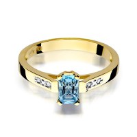 Inel colectia Luxury Aur Galben/Alb 14K cu Topaz 0.65ct - 1