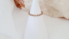 Inel cromatic - Model cu lant impletit cu Zirconii - Argint 925 placat cu Aur Roz 18K