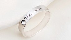 Inel fix - Personalizat cu nume si cristal Swarovski - Argint 925